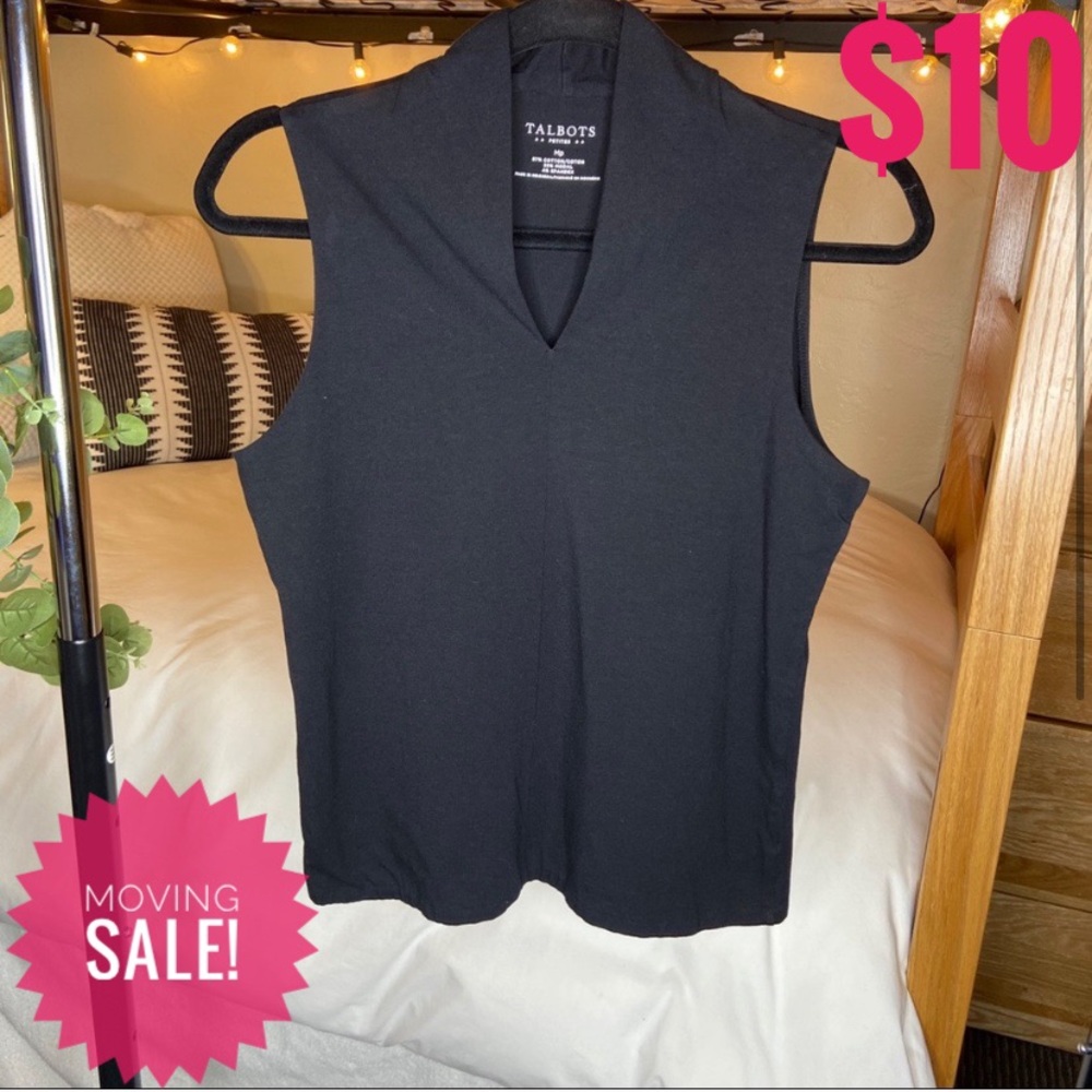 Talbots Black Sleeveless Blouse